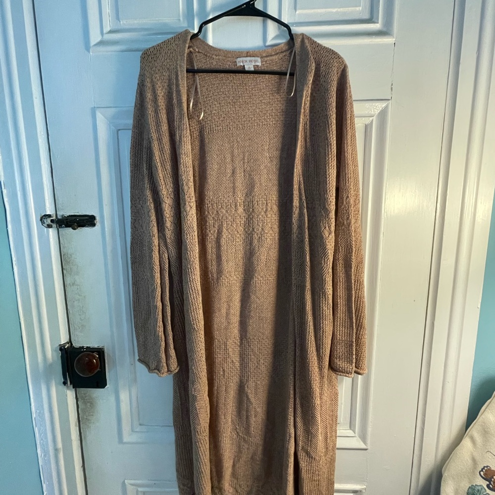 Knox Rose Tan Long Cardigan